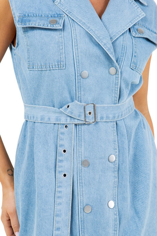 Long Denim Vest Dress