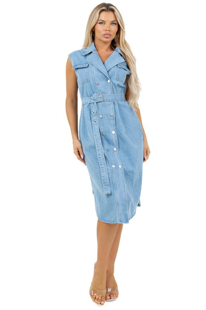 Long Denim Vest Dress