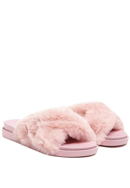 HOMEY FUR SLIP-ON FLATS