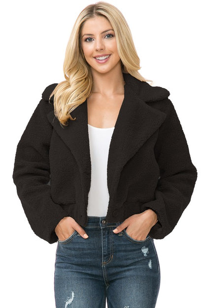 Casual Fur Cropped Jacket