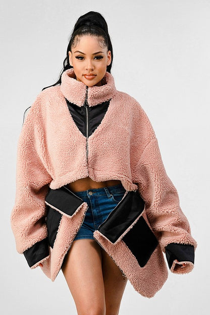 Oversized Sherpa Contrast Jacket