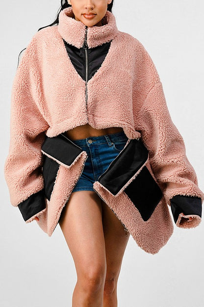 Oversized Sherpa Contrast Jacket