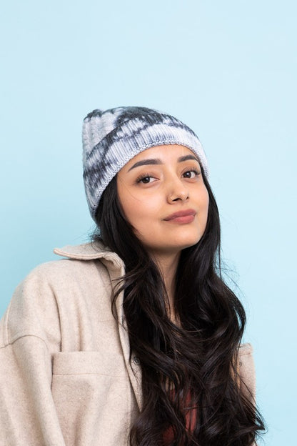 Tie Dye Cable Knit Beanie