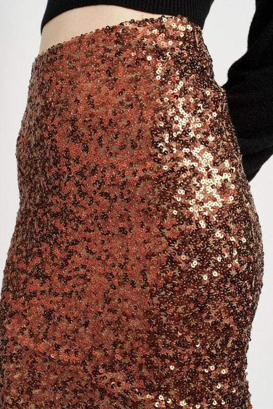 Printed High Waist Maxi Skirt.