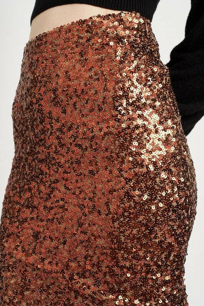 Printed High Waist Maxi Skirt.