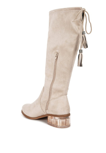 Francesca Tassels Detail Short Heel Calf Boot