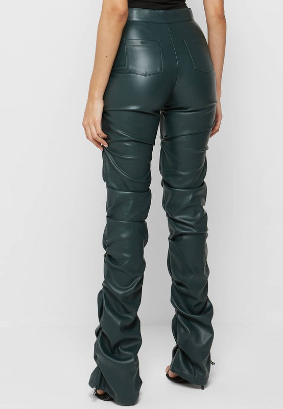 Olive Green Leather Pants