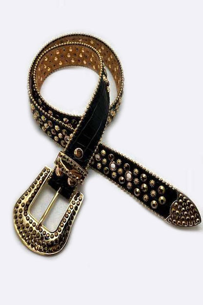 Mix Studs Crystal Western Belt