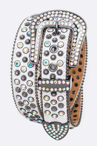 Mix Studs Crystal Western Belt