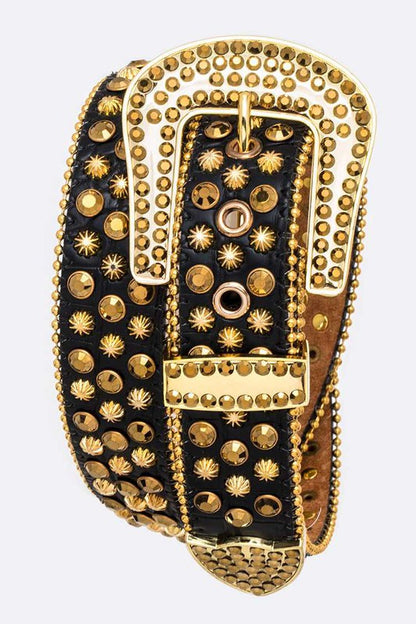 Mix Studs Crystal Western Belt