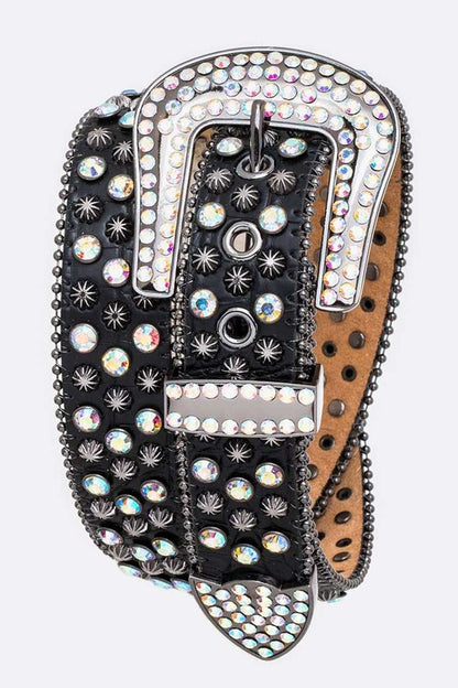 Mix Studs Crystal Western Belt