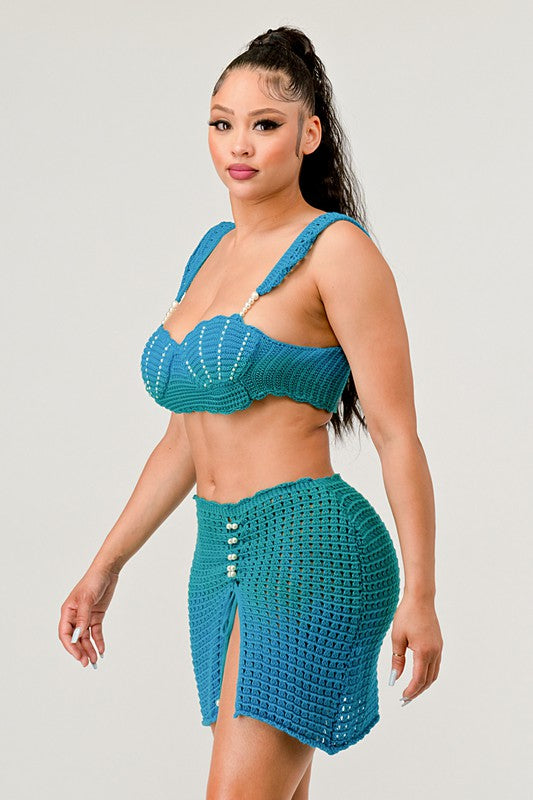 Little Mermaid Pearl Two Piece Knit Set