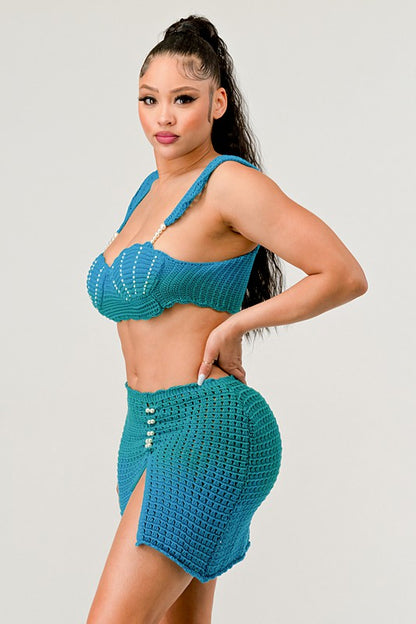 Little Mermaid Pearl Two Piece Knit Set