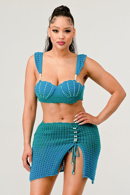 Little Mermaid Pearl Two Piece Knit Set