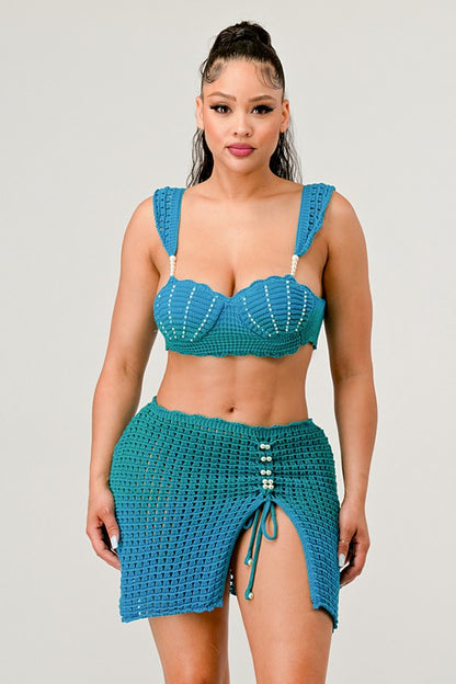 Little Mermaid Pearl Two Piece Knit Set