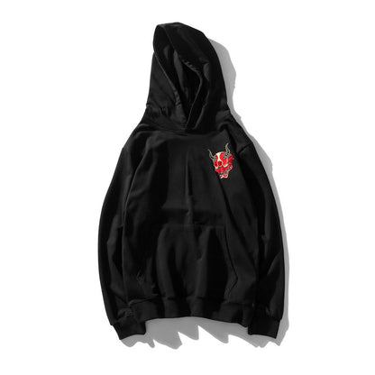 Red Demon Embroidery Hoodie