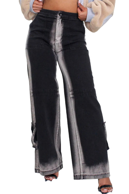 WHIMSY BLACK LINE WASHED CASUAL DENIM JEANS