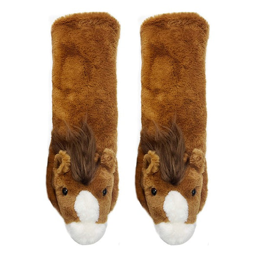 Horse Play - Kids' Plush Animal Slipper Socks