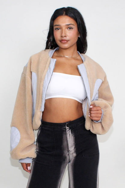 Cherish Charm Cropped Sherpa Cropped Jacket