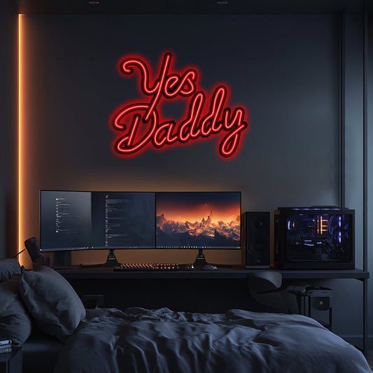 Yes Daddy Metal Neon Wall Art