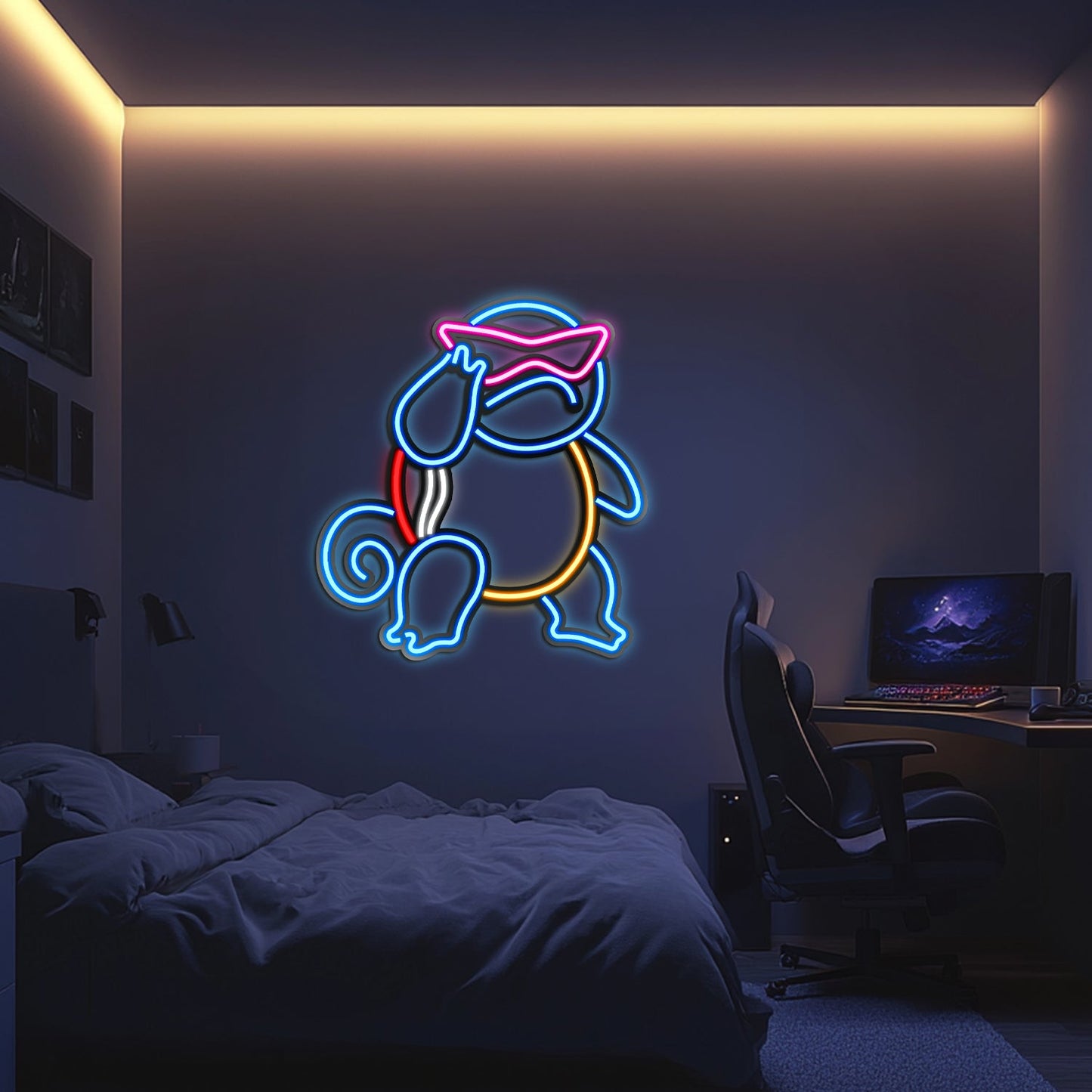 Squirtle Metal Neon Wall Art