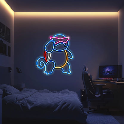 Squirtle Metal Neon Wall Art