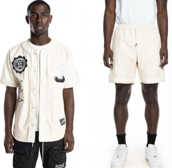 Baseball Leather Jersey and Shorts Set