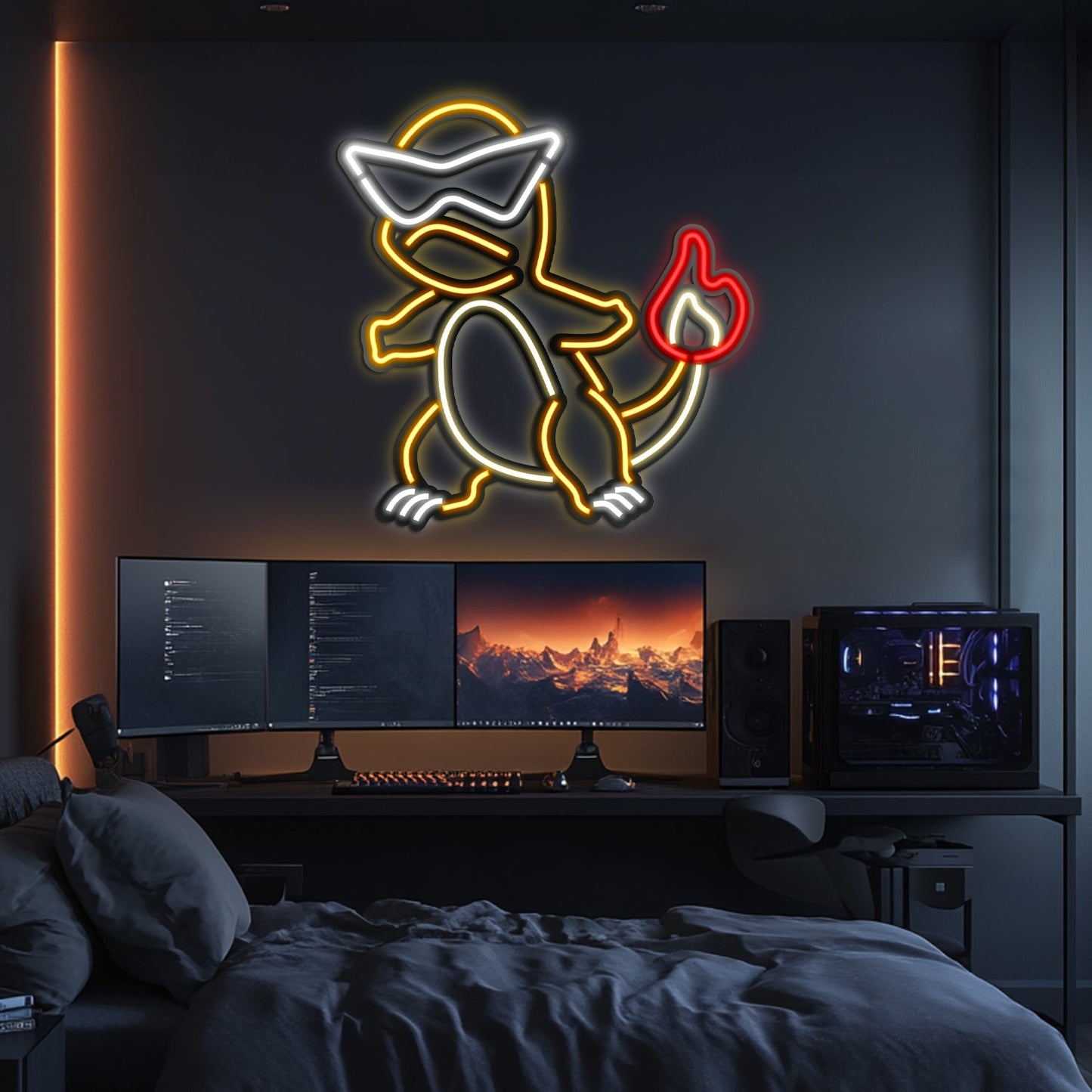 Charmender Metal Neon Wall Art