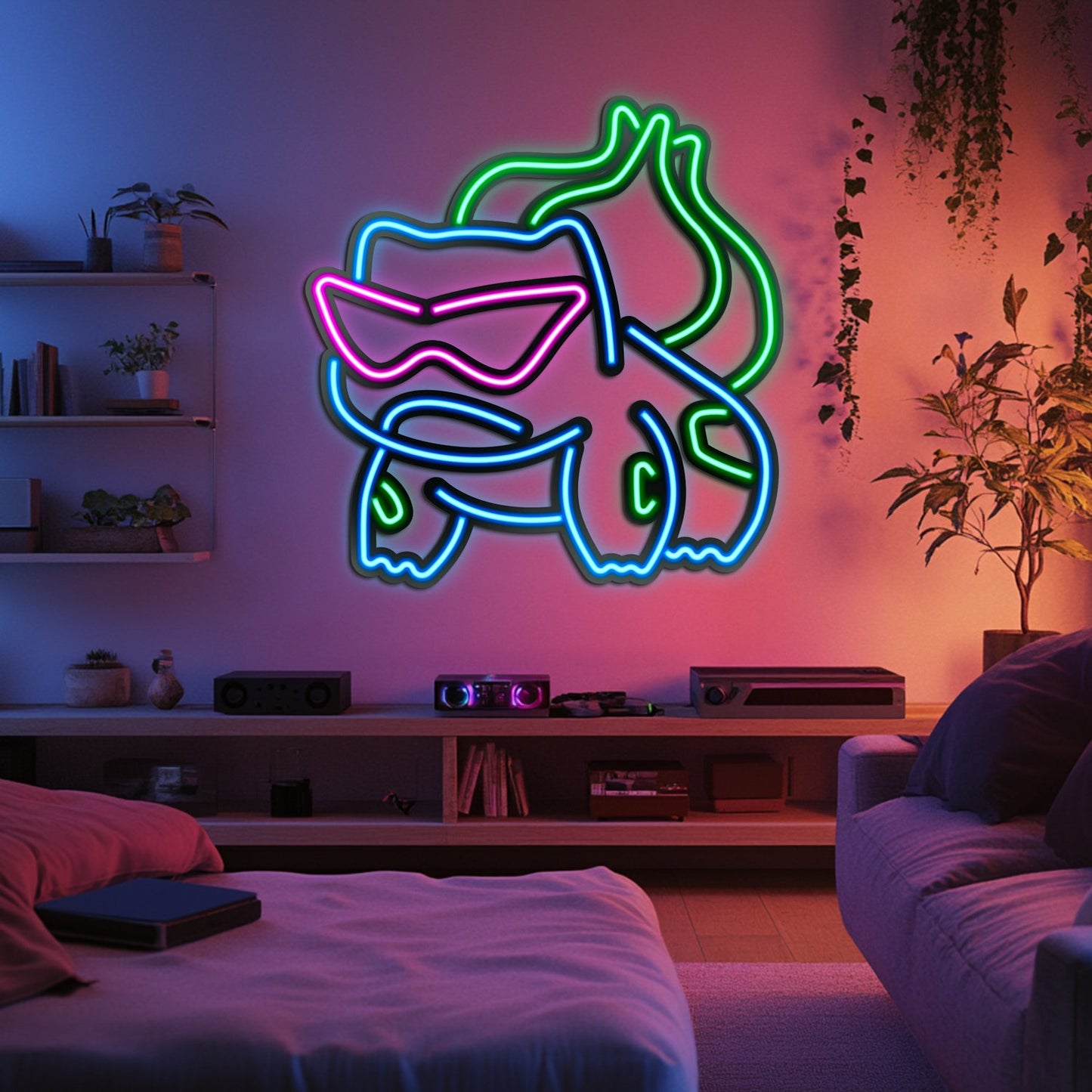 Bulbasaur Metal Neon Wall Art