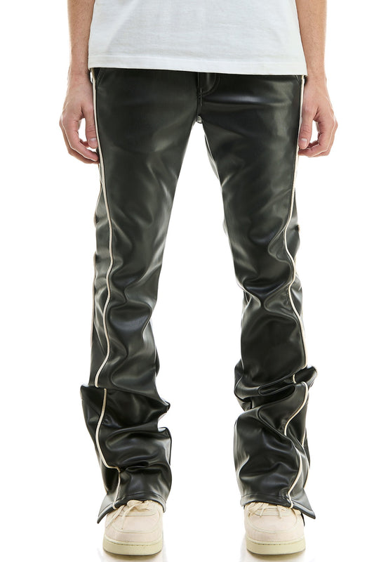 Leather Skinny Flare Fit Pants