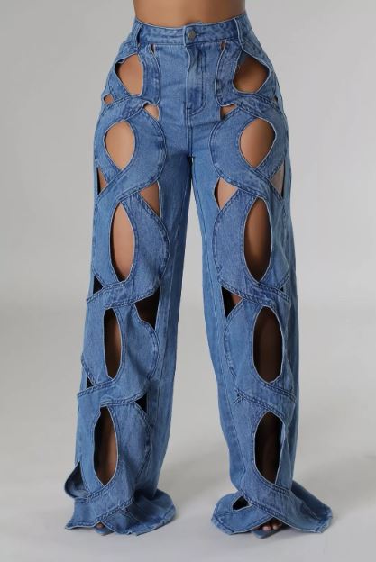 Women's Denim Cut Out Pants