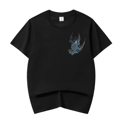 Flaming White Tiger Embroidered Tee