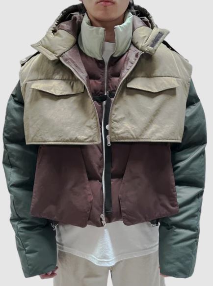 Layered Puffer Forest Jacket