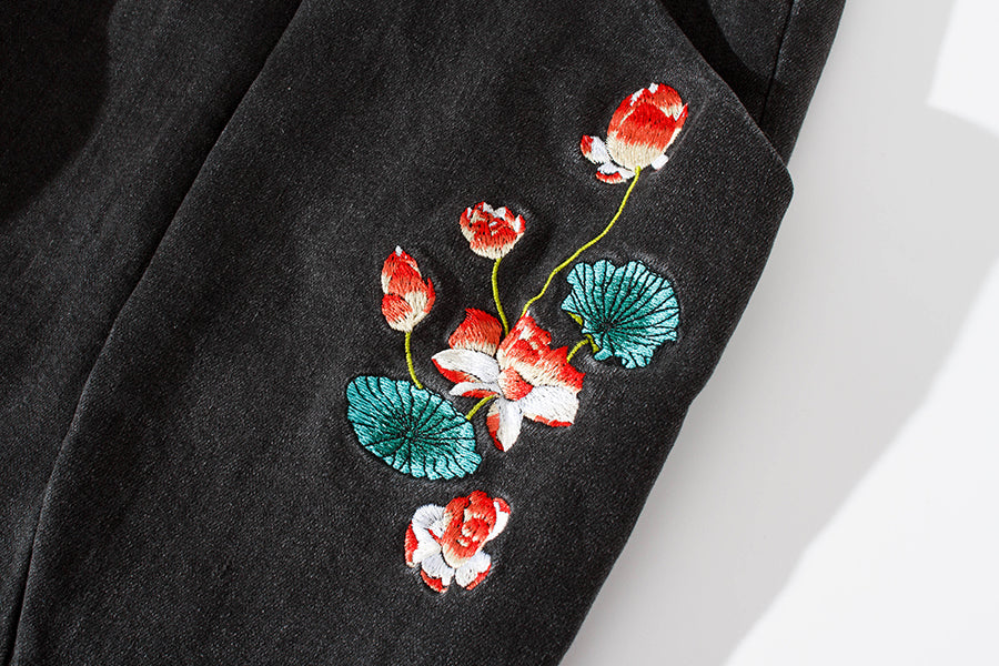 Flowers Embroidery Joggers