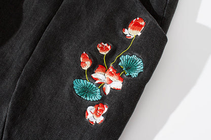 Flowers Embroidery Joggers