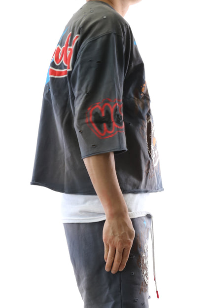 Porter S/N Jersey 3/4 Sleeve Crop Top Tee