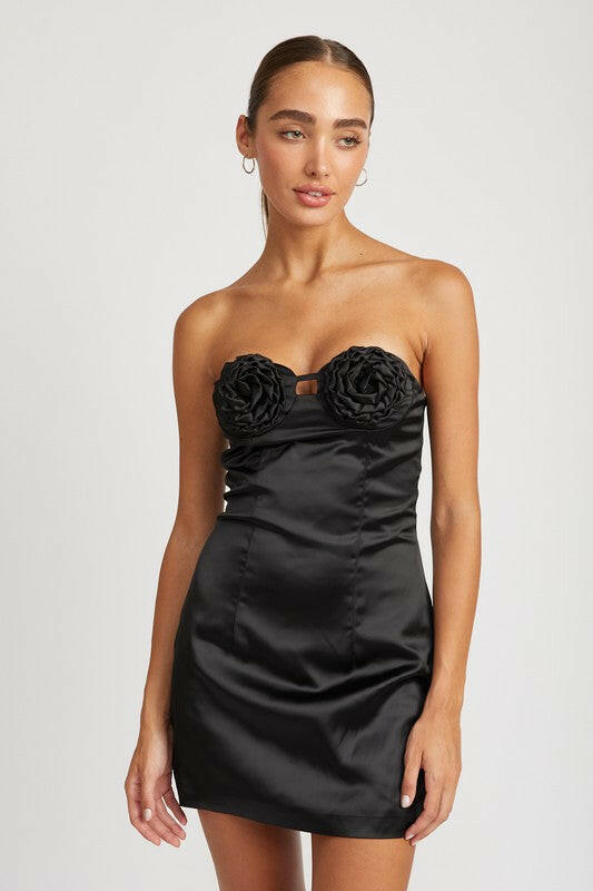 Rosette Bust Mini Dress.