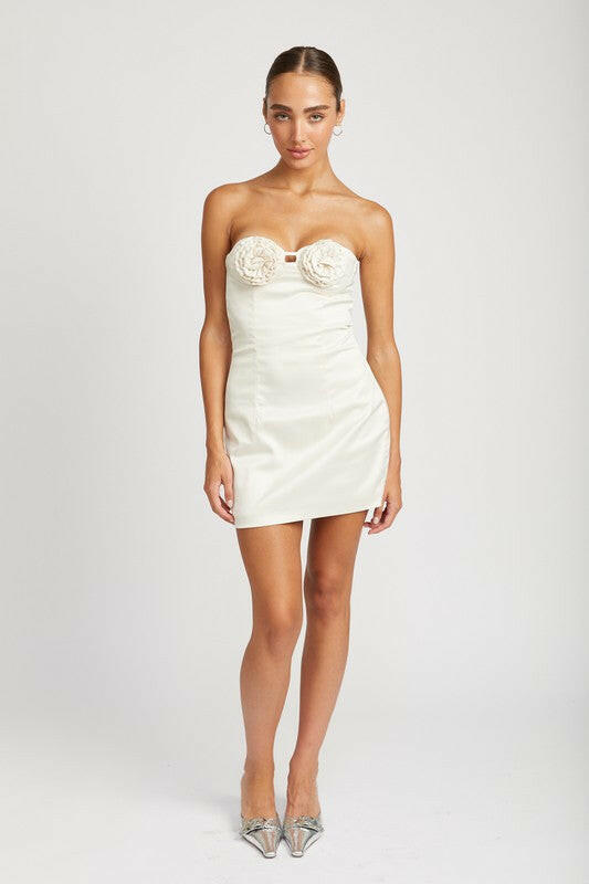 Rosette Bust Mini Dress.
