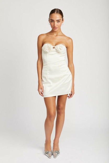 Rosette Bust Mini Dress.