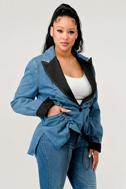 Denim Cinch Contrast jacket