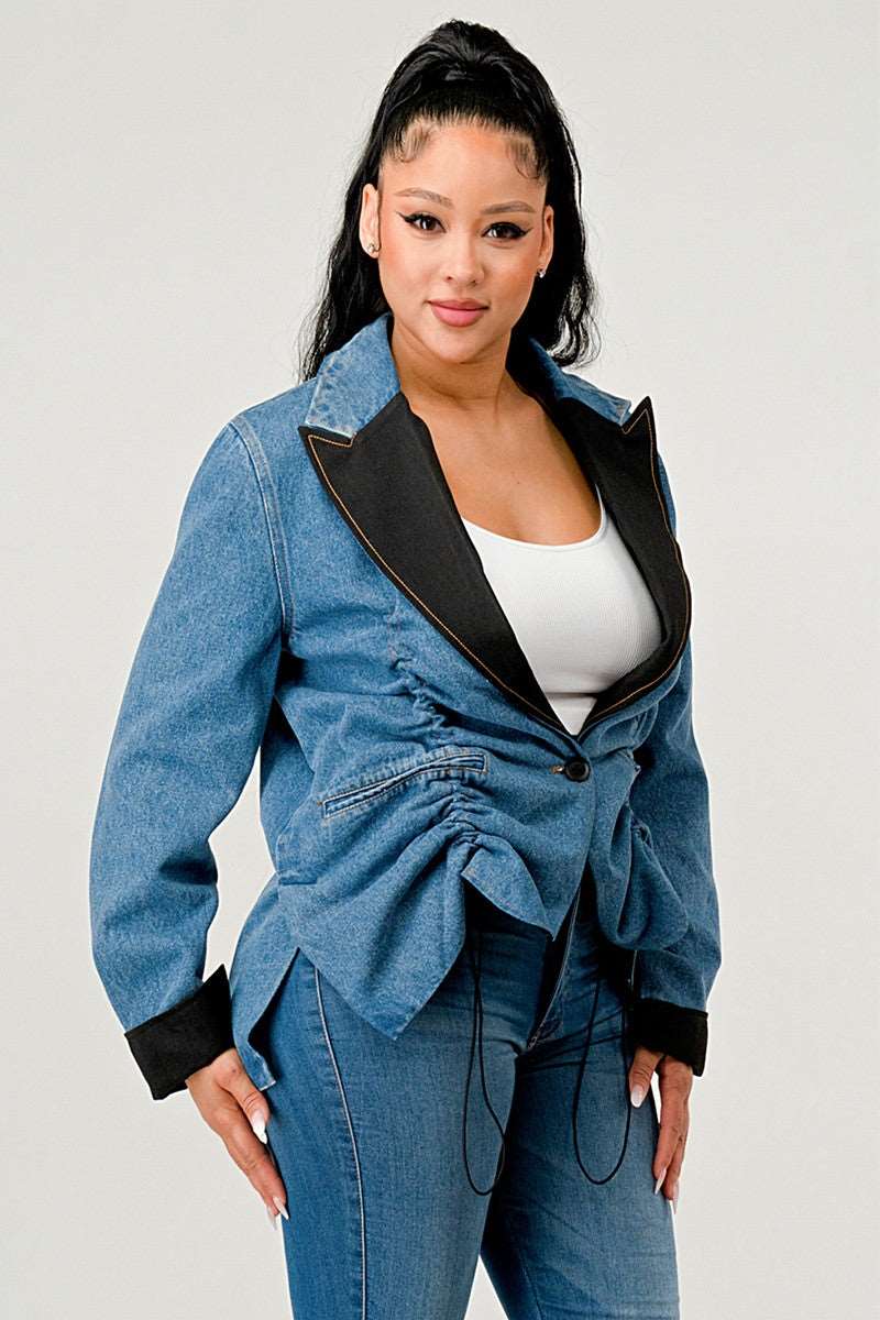 Denim Cinch Contrast jacket