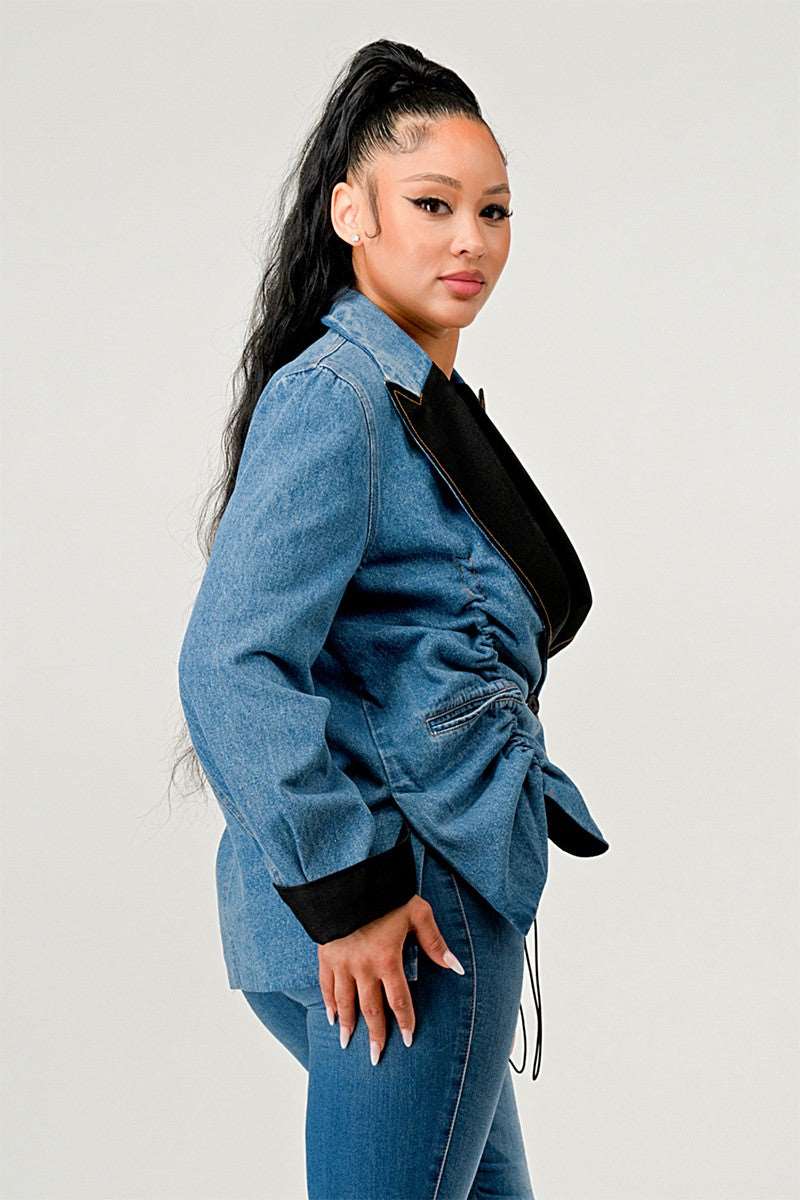 Denim Cinch Contrast jacket