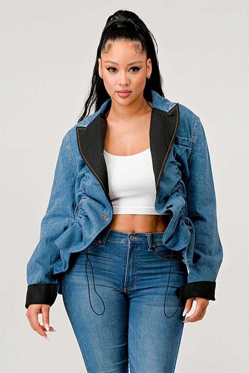 Denim Cinch Contrast jacket