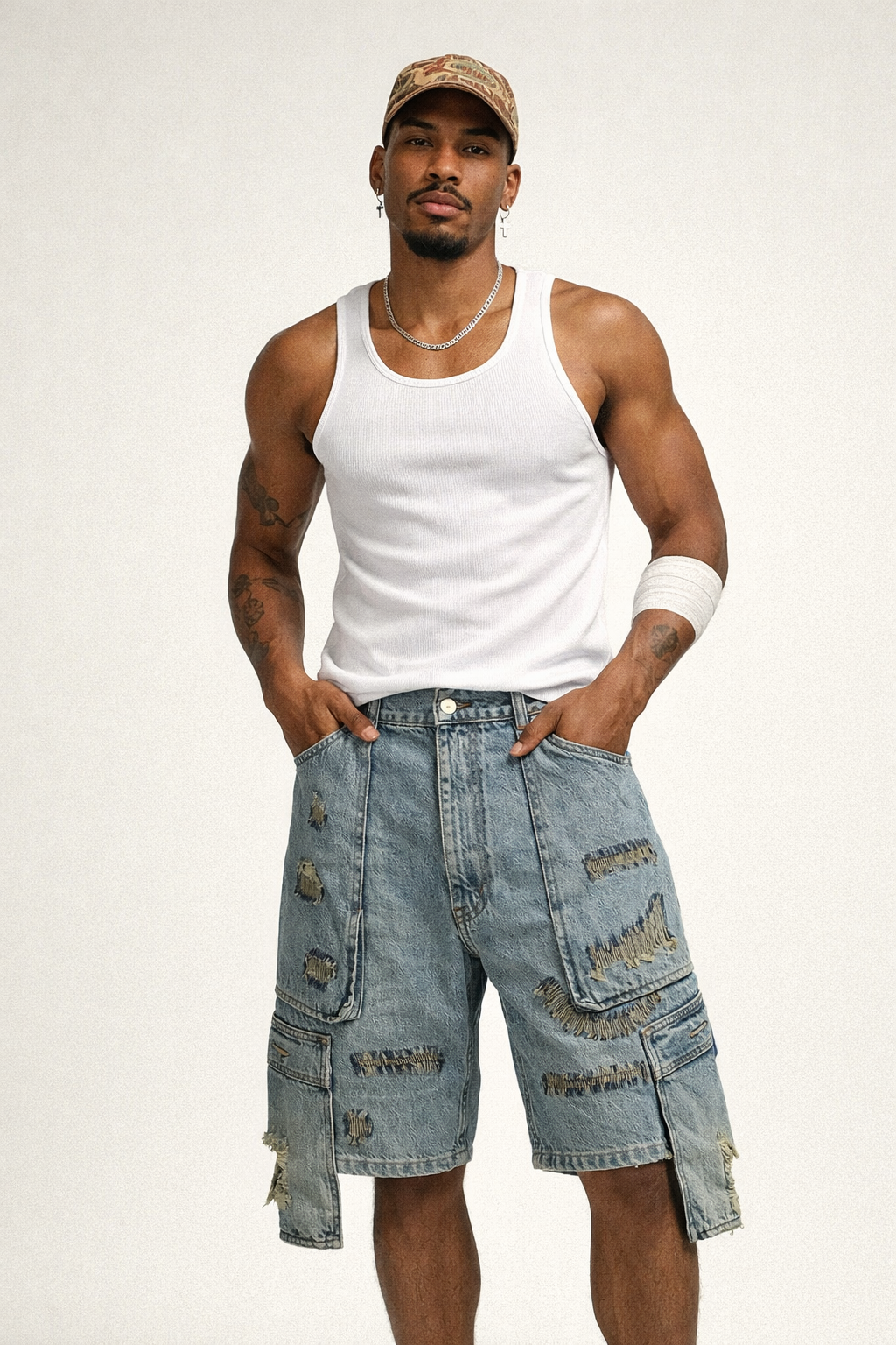 Jazzy Ripped Denim Short