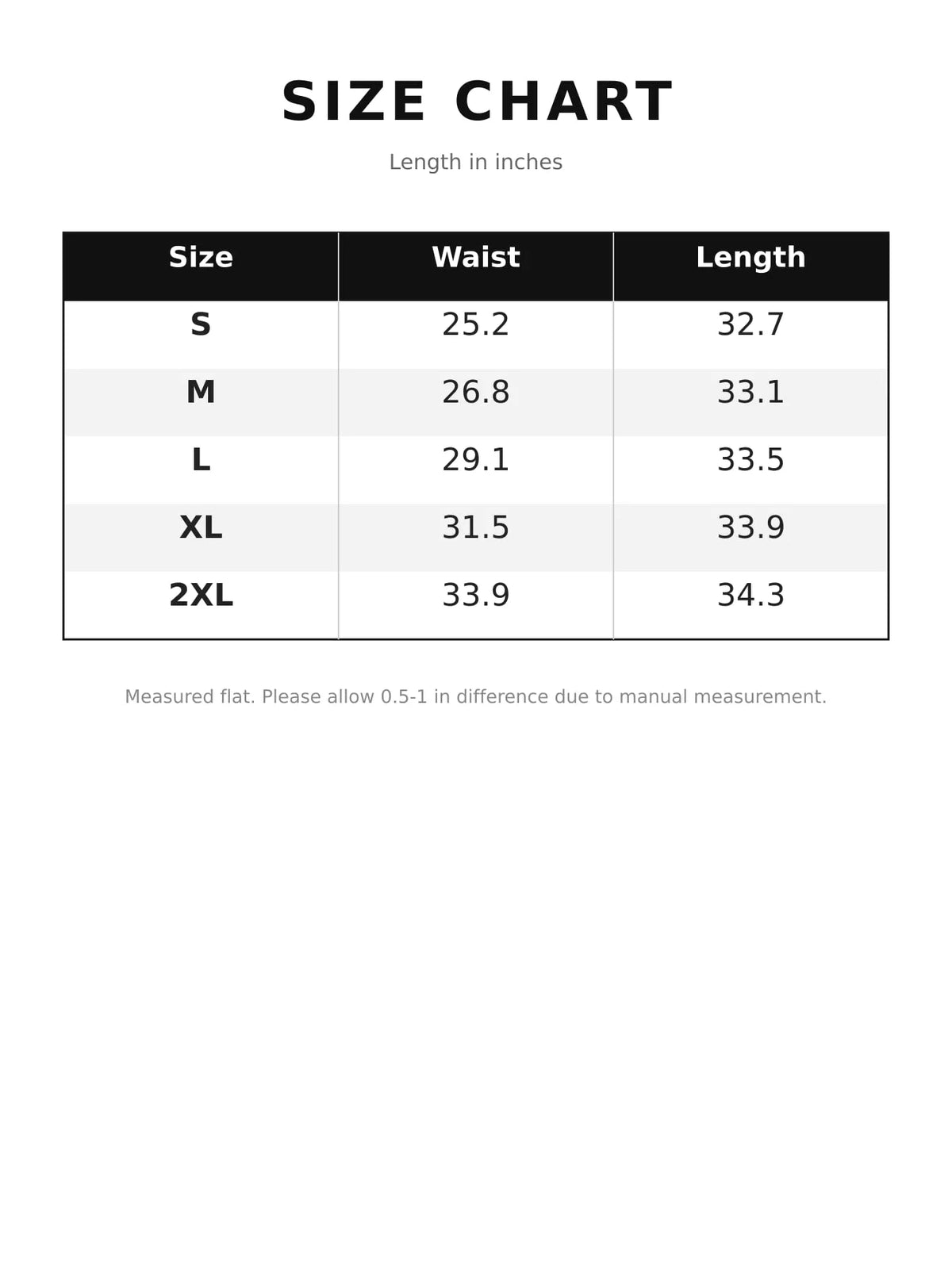 Size chart for the bohemian suede wrap skirt with tassel accents