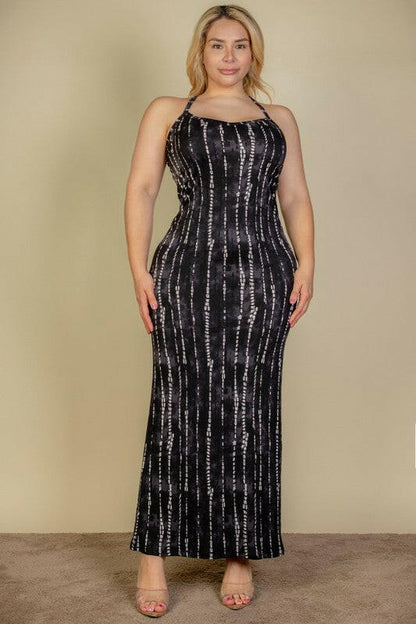 Tie Dye Printed Cami Bodycon Maxi Dress.