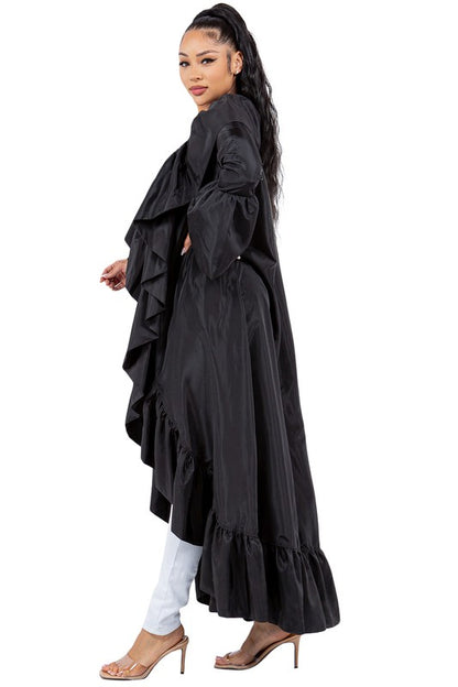 Maxi Ruffle Trench Jacket