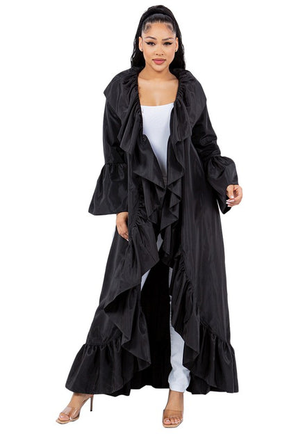 Maxi Ruffle Trench Jacket