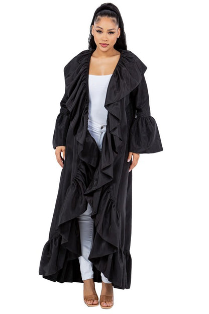 Maxi Ruffle Trench Jacket