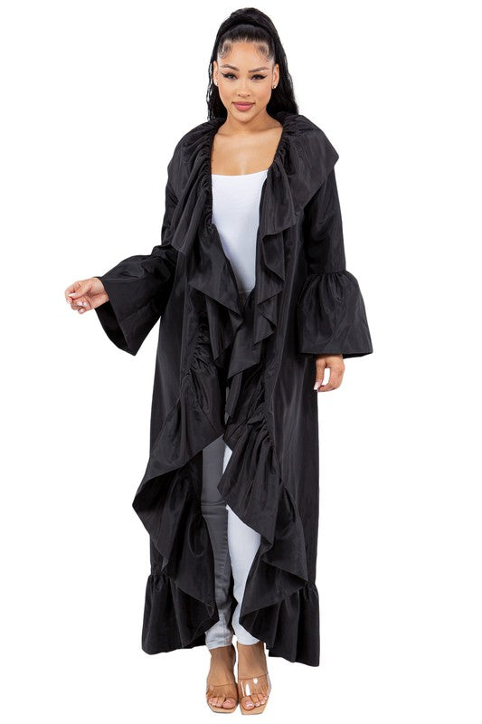 Maxi Ruffle Trench Jacket